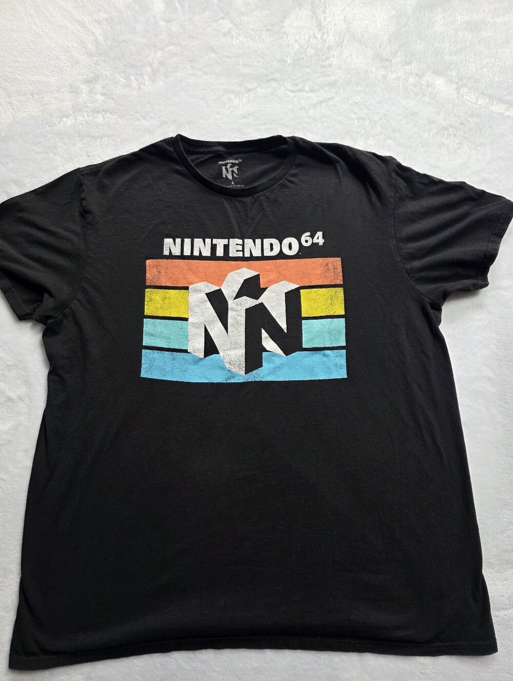 Nintendo 64 N64 Logo Graphic T-Shirt Black L Retro Gaming 2021